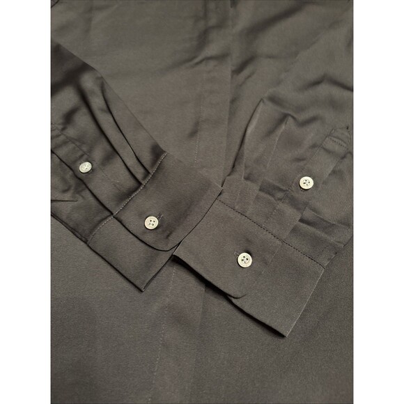 J Crew Factory Women's Drapey Black Satin Button-Up Top Size XXS NWT BV927 - Picture 5 of 6